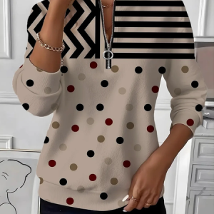 Casual Crew Neck Abstract Sweatshirt Printing, Hoodies & Sweatshirts, color:Khaki|size:XXL, catalog Noracora shop