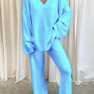 Women's Floral Daily Going Out Two Piece Set Long Sleeve Casual Spring/Fall Top With Pants Matching Set, JustFashionNow Suit Set, color:Blue|size:3XL,