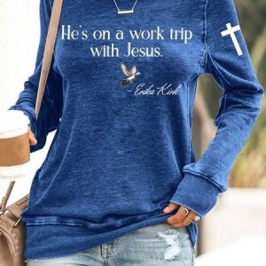 Casual Crew Neck Text Letters Sweatshirt, Hoodies & Sweatshirts, color:Deep Blue|size:5XL, catalog Noracora shop