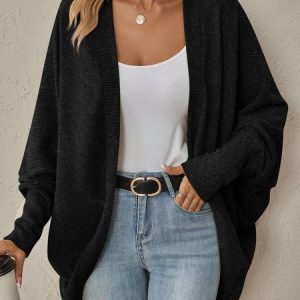 Simple Wool/Knitting Plain Others Knit Top, Coats, color:Black|size:XXL, catalog Noracora shop