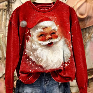 Casual Crew Neck Santa Claus Sweatshirt Printing, Hoodies & Sweatshirts, color:Red|size:XXL, catalog Noracora shop