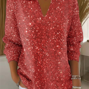 Women Christmas Long Sleeve Comfy Casual Printing Sweater, Sweaters, color:Red|size:4XL, catalog Noracora shop