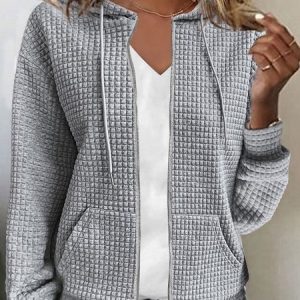 Hoodie Zipper Plain Casual Jacket, JustFashionNow Jackets, color:Gray|size:XXL,