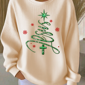 Casual Crew Neck Text Letters Sweatshirt, Sweaters, color:Apricot|size:3XL, catalog Noracora shop