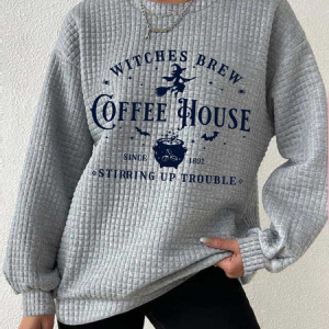Casual Crew Neck Halloween Sweatshirt, Hoodies & Sweatshirts, color:Light Gray|size:3XL, catalog Noracora shop