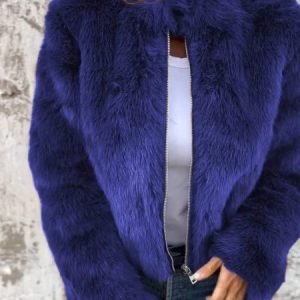 Women Winter Outerwear Vintage Split Joint Plain Long Sleeve Mock Neck Jacket, Coats, color:Blue|size:3XL, catalog Noracora shop