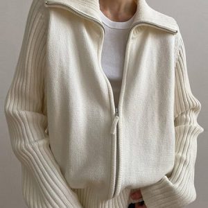Women Plain Long Sleeve Comfy Casual Cardigan, Cardigans, color:White|size:XL, catalog Noracora shop