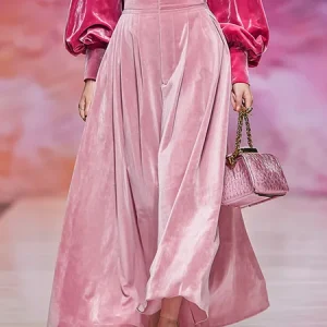 Urban Zipper Plain Midi Skirt, Skirts, color:Pink|size:XXL, Stylewe