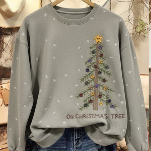 Casual Crew Neck Christmas Sweatshirt Printing, Hoodies & Sweatshirts, color:Gray|size:XXL, catalog Noracora shop