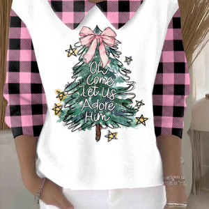 Women Plaid Printing Spring/Fall Casual Long Sleeve Shawl Collar Sweater, JustFashionNow Sweaters, color:Pink|size:5XL,
