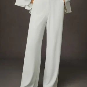 Solid Straight Leg Pants - Versatile Urban Trousers for Social Wear, Pants, color:White|size:XXL, Stylewe
