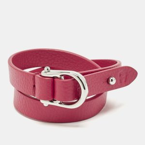 Aigner Logo Leather Silver Tone Double Tour Bracelet, Jewelry - Luxury Closet