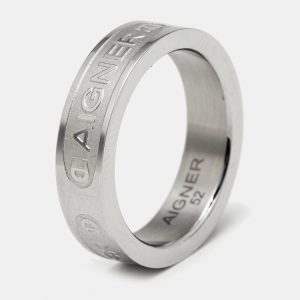 Aigner Logo SIlver Tone Ring Size 52, Jewelry - Luxury Closet