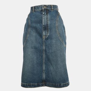 Alaia Blue Stone Denim Pencil Skirt M, Skirts - Luxury Closet