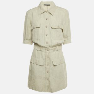 Alberta Ferretti Beige Linen Short Dress M, Dresses - Luxury Closet
