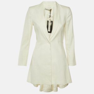 Alice + Olivia White Linen Blend Shawl Collar Blazer M, Coats & Jackets - Luxury Closet