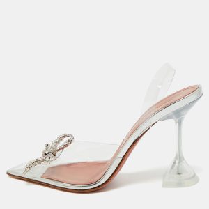 Amina Muaddi Transparent PVC Rosie Slingback Pumps Size 37, Pumps - Luxury Closet