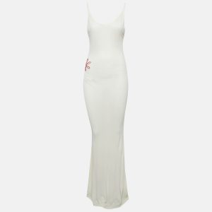 Asta Resort Off White Stretch Crepe Stella Maxi Dress S, Dresses - Luxury Closet