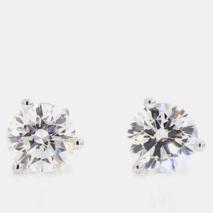 2.50 cts Round Lab Grown Diamond 14k White Gold 3 Prong Martini Studs, Earrings - Luxury Closet