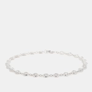 2.02 cts Round Lab Grown Diamond 14k White Gold Halo Tennis Bracelet, Bracelets - Luxury Closet