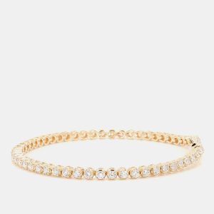 3.05 cts Round Lab Grown Diamond 14k Yellow Gold Luxe Tennis Bracelet, Bracelets - Luxury Closet