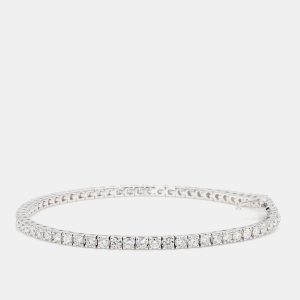 3.10 cts Round Lab Grown Diamond 14k White Gold Classic Tennis Bracelet, Bracelets - Luxury Closet