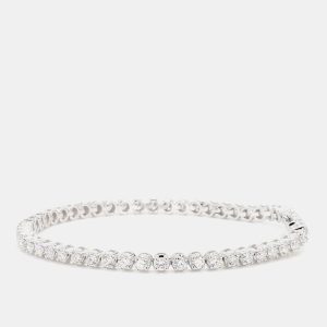 4.05 cts Round Lab Grown Diamond 14k White Gold Luxe Tennis Bracelet, Bracelets - Luxury Closet