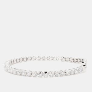 5.05 cts Round Lab Grown Diamond 14k White Gold Luxe Tennis Bracelet, Bracelets - Luxury Closet