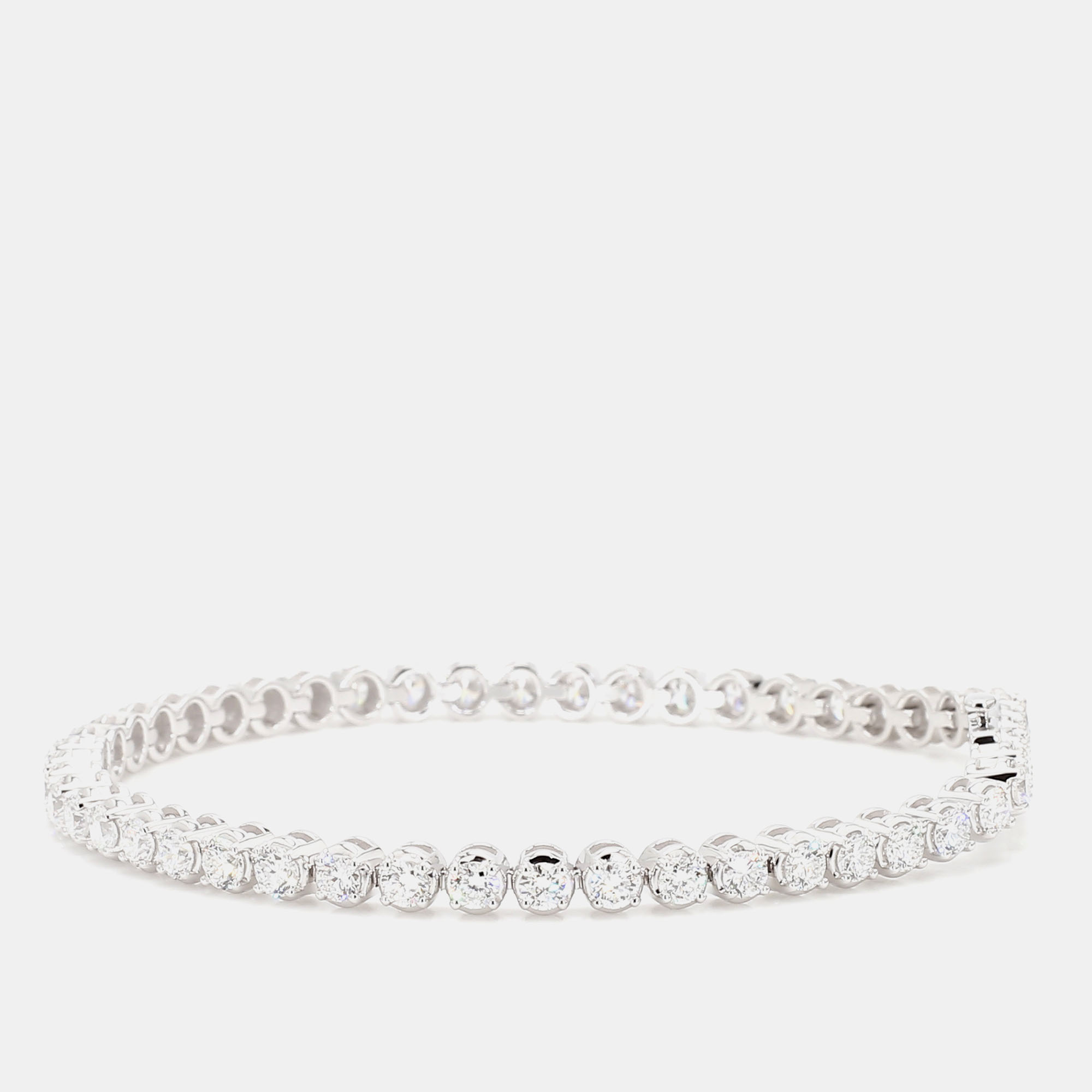 5.05 cts Round Lab Grown Diamond 14k White Gold Luxe Tennis Bracelet, Bracelets - Luxury Closet