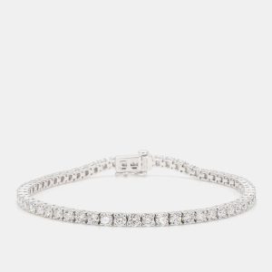 5.07 cts Round Lab Grown Diamond 14k White Gold Classic Tennis Bracelet, Bracelets - Luxury Closet