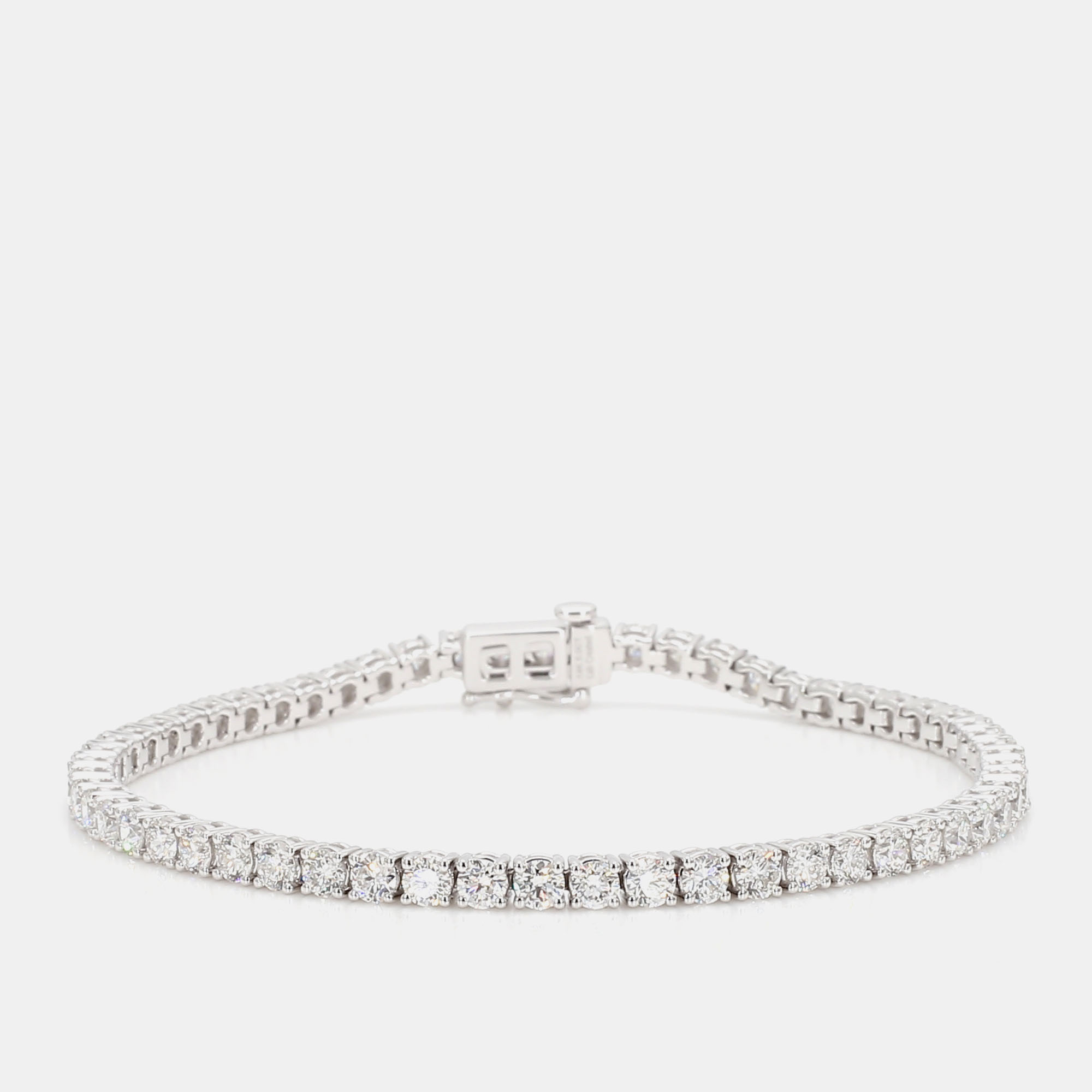 5.07 cts Round Lab Grown Diamond 14k White Gold Classic Tennis Bracelet, Bracelets - Luxury Closet