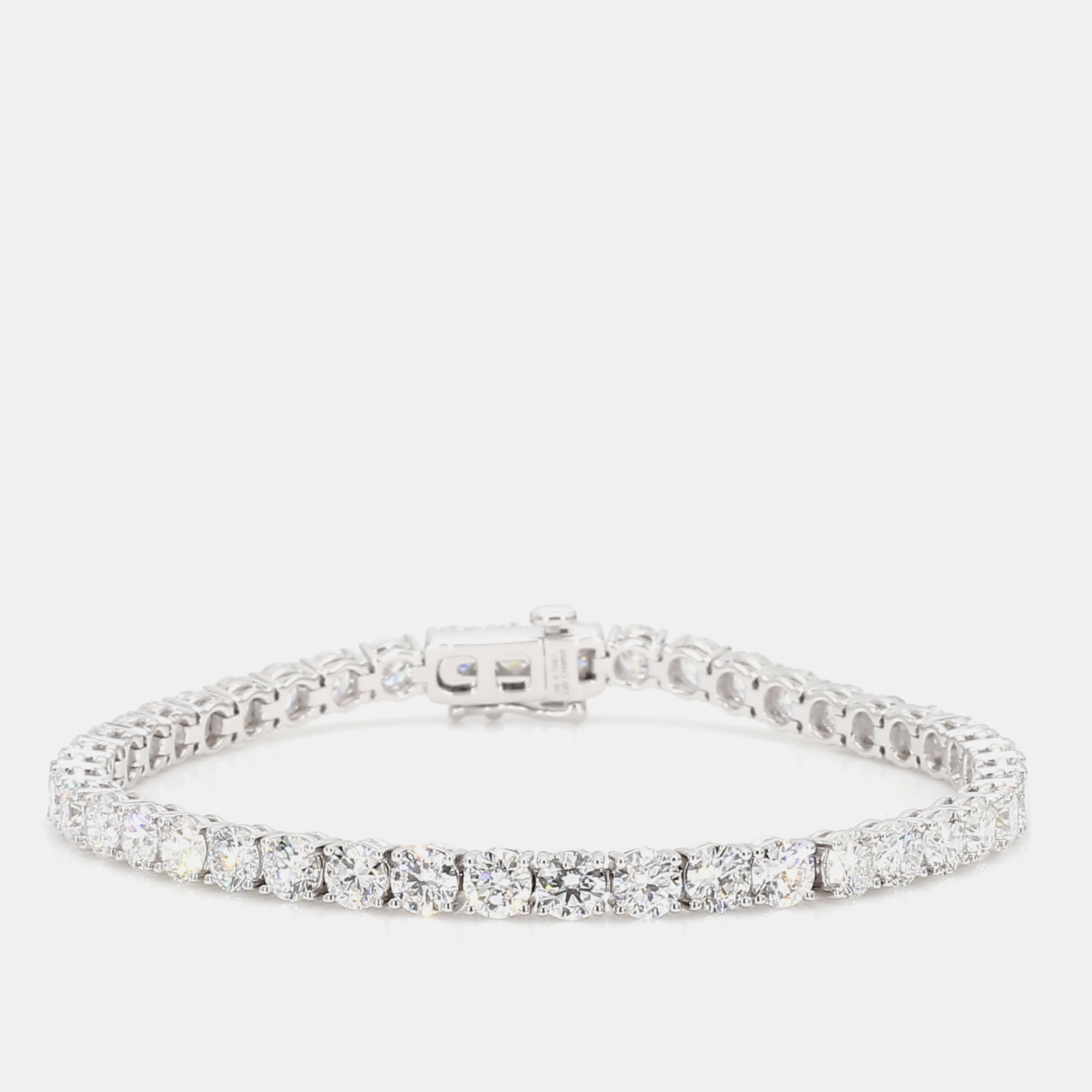 8.80 cts Round Lab Grown Diamond 14k White Gold Classic Tennis Bracelet, Bracelets - Luxury Closet
