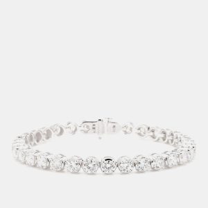 10.11 cts Round Lab Grown Diamond 14k White Gold Luxe Tennis Bracelet, Bracelets - Luxury Closet