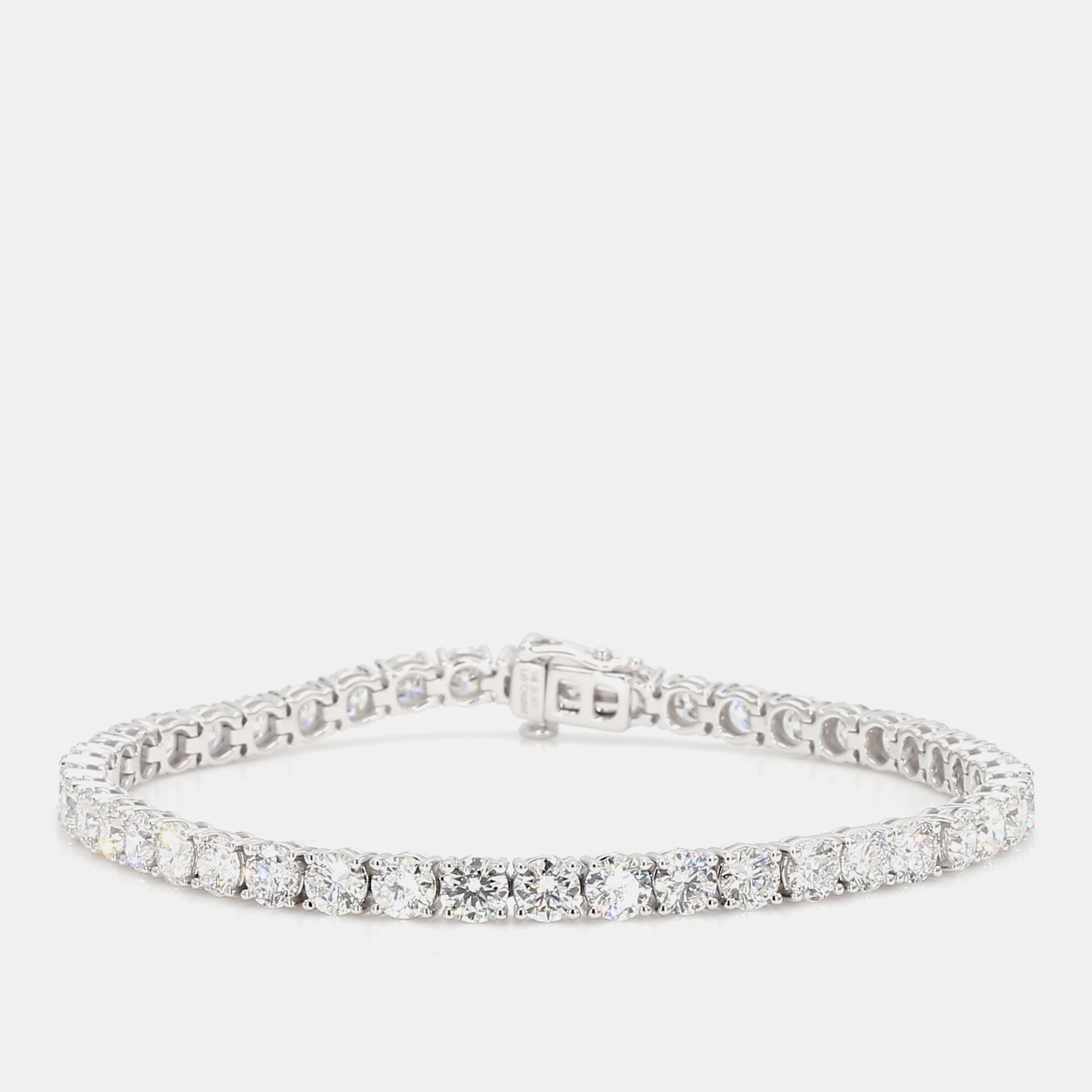 10.12 cts Round Lab Grown Diamond 14k White Gold Classic Tennis Bracelet, Bracelets - Luxury Closet