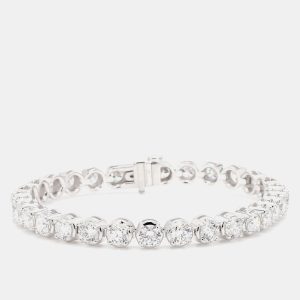 12.11 cts Round Lab Grown Diamond 14k White Gold Luxe Tennis Bracelet, Bracelets - Luxury Closet