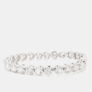 14.98 cts Round Lab Grown Diamond 14k White Gold Luxe Tennis Bracelet, Bracelets - Luxury Closet