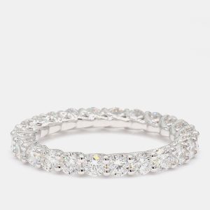 2.14 cts Round Lab Grown Diamond 14k White Gold Eternity Band US 7, Rings - Luxury Closet