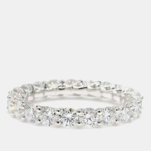 3.00 cts Round Lab Grown Diamond 14k White Gold Eternity Band US 7, Rings - Luxury Closet