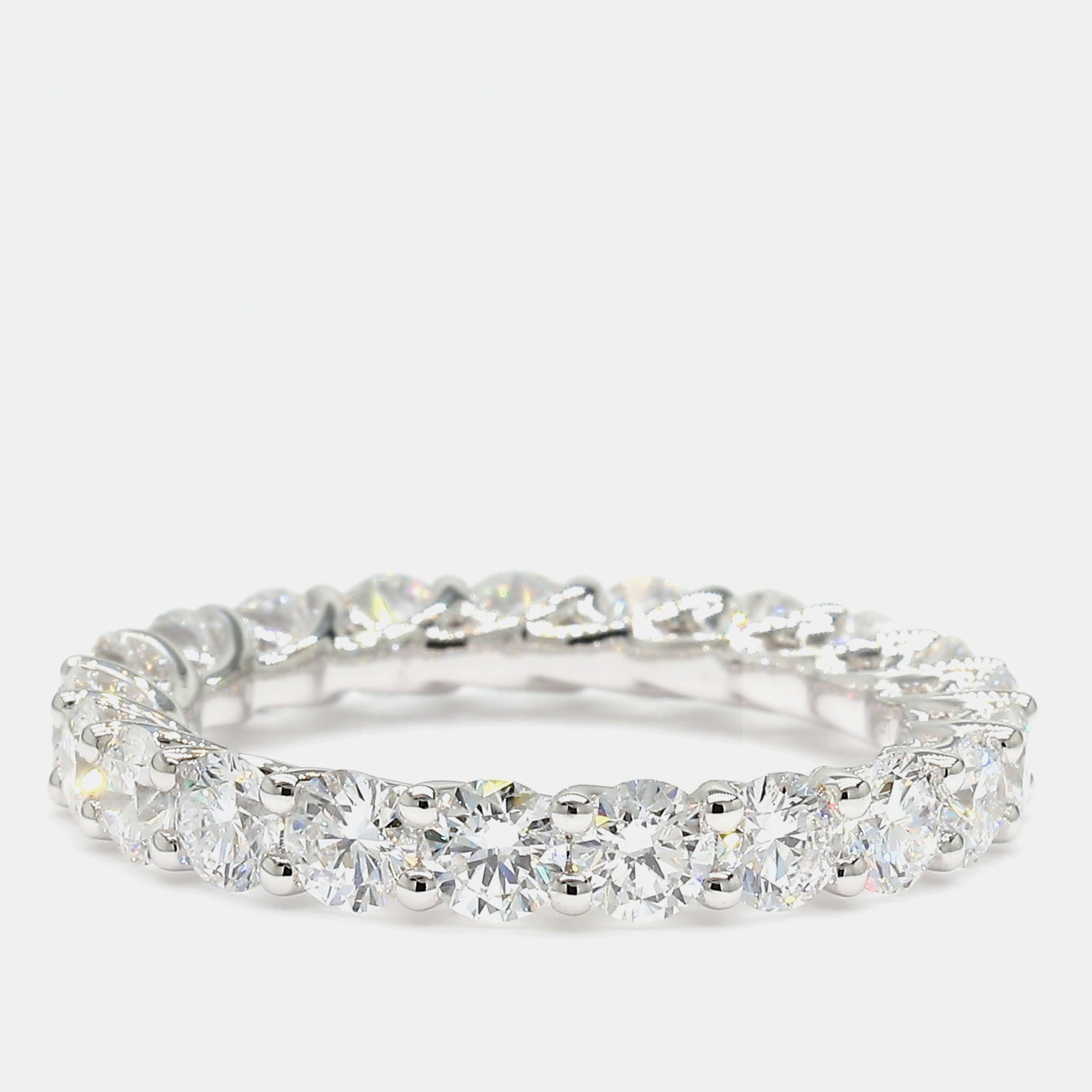 3.00 cts Round Lab Grown Diamond 14k White Gold Eternity Band US 7, Rings - Luxury Closet