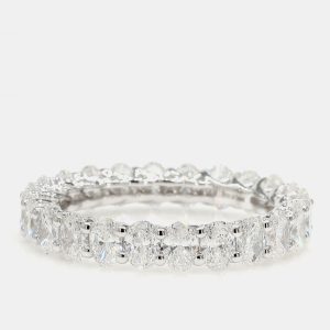 3.00 cts Round Lab Grown Diamond 14k White Gold Eternity Band US 7, Rings - Luxury Closet