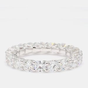 3.99 cts Round Lab Grown Diamond 14k White Gold Eternity Band US 7, Rings - Luxury Closet