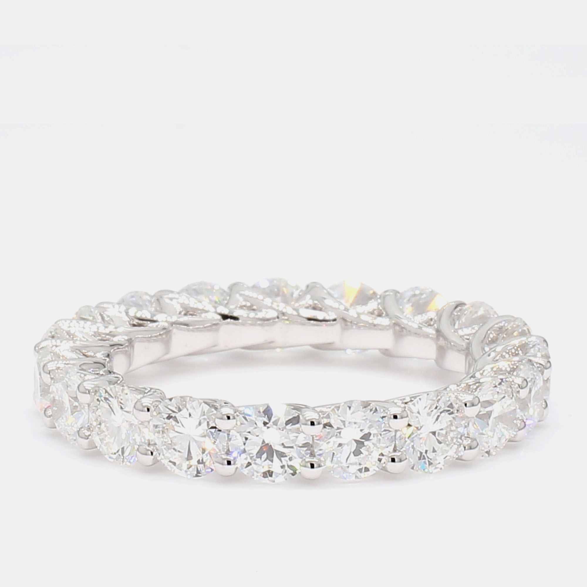 3.99 cts Round Lab Grown Diamond 14k White Gold Eternity Band US 7, Rings - Luxury Closet