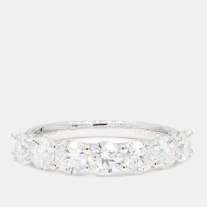 2.01 cts Round Lab Grown Diamond 14k White Gold 7 Stone Wedding Band, Rings - Luxury Closet