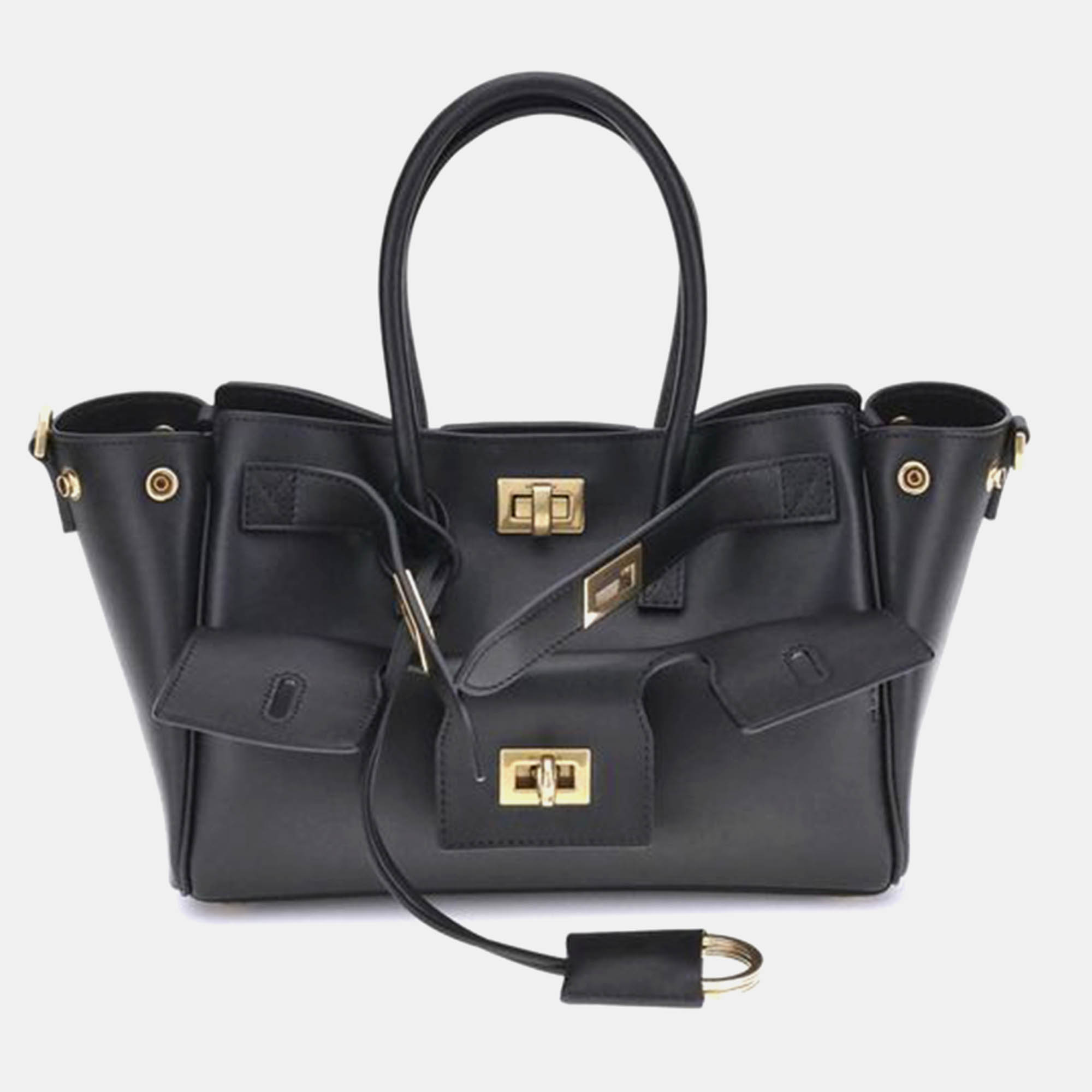 Balenciaga Bel Air Mini Black Leather Handbag, Satchels - Luxury Closet