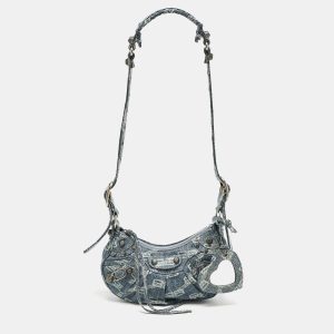 Balenciaga Blue BB Monogram Denim XS Le Cagole Shoulder Bag, Shoulder Bags - Luxury Closet