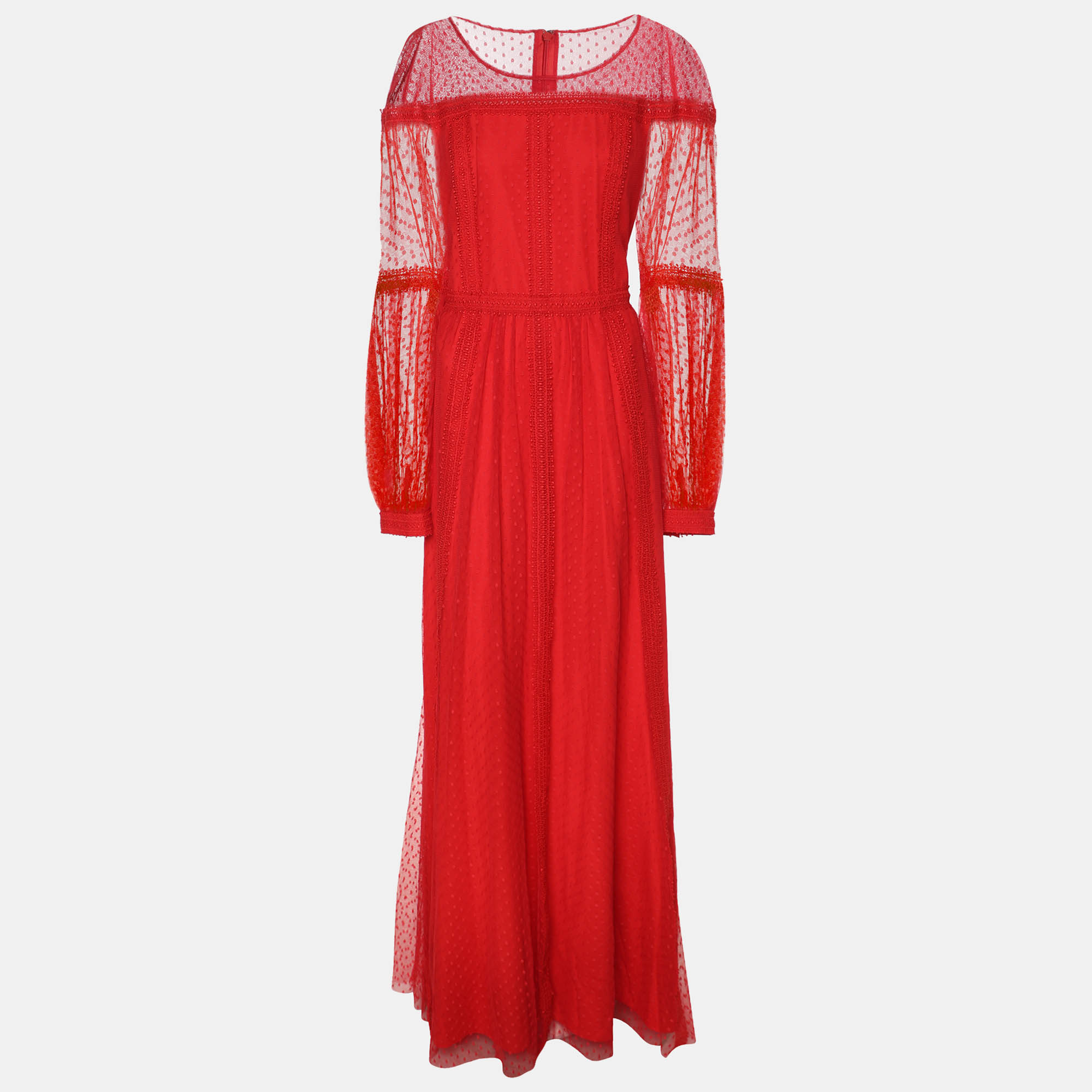 BCBGMAXAZRIA Red Knit Long Sleeve Maxi Dress L, Dresses - Luxury Closet