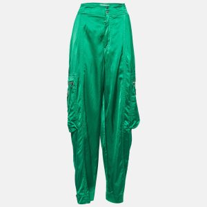 Bottega Veneta Green Fluid Satin Cargo Pants L, Clothing - Luxury Closet