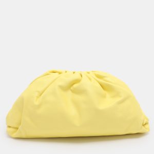 Bottega Veneta Lime Leather Large The Pouch Clutch, Clutches & Special Occasion Bags - Luxury Closet