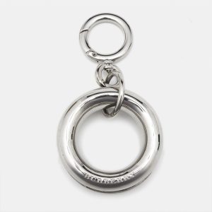 Burberry Palladium Plated Leather Detail Grommet Key Charm, Luggage Accessories - Luxury Closet