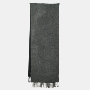 Burberry Grey Cashmere Fringed Scarf, Scarves & Shawls - Luxury Closet